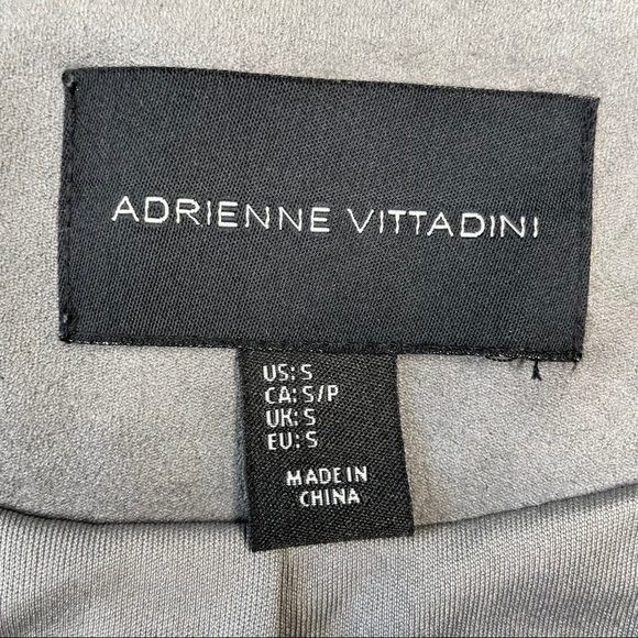 Adrienne Vittadini Grey Faux Suede Moto Jacket - Picture 6 of 7